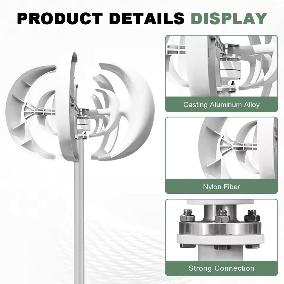 SR-1000W, 2kW, 3kW Wind Turbines 12V 24V 48V Permanent Magnet Wind Power Vertical  BushLine