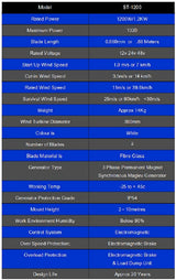 ST-1200W Tulip Wind Turbine 12-24-48V Off-Grid Power   