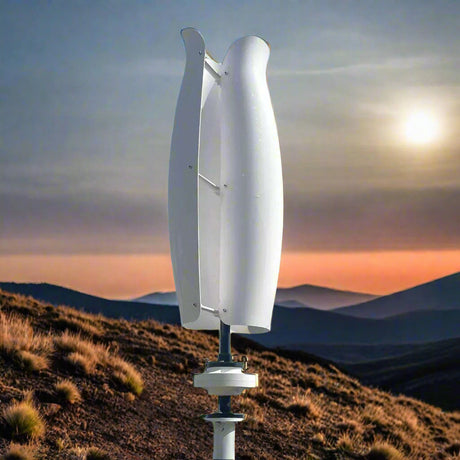 ST-2000 2Kw Vertical Axis Tulip Wind Turbine 12V 24V 48V Wind Power BushLine White 2000W 12V| turbine Only
