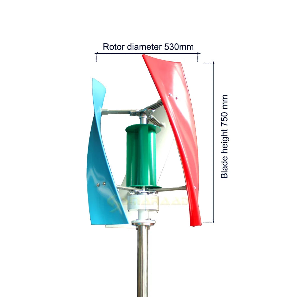 SX2-2000 2Kw Vertical Axis Wind Turbine 12v 24v | Off-Grid Power Wind Power  