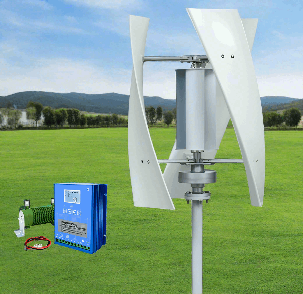 SX3-2000 2Kw Vertical Axis Wind Turbine 12V 24V 48V Wind Power BushLine With Hybrid Controller 2000W 48V