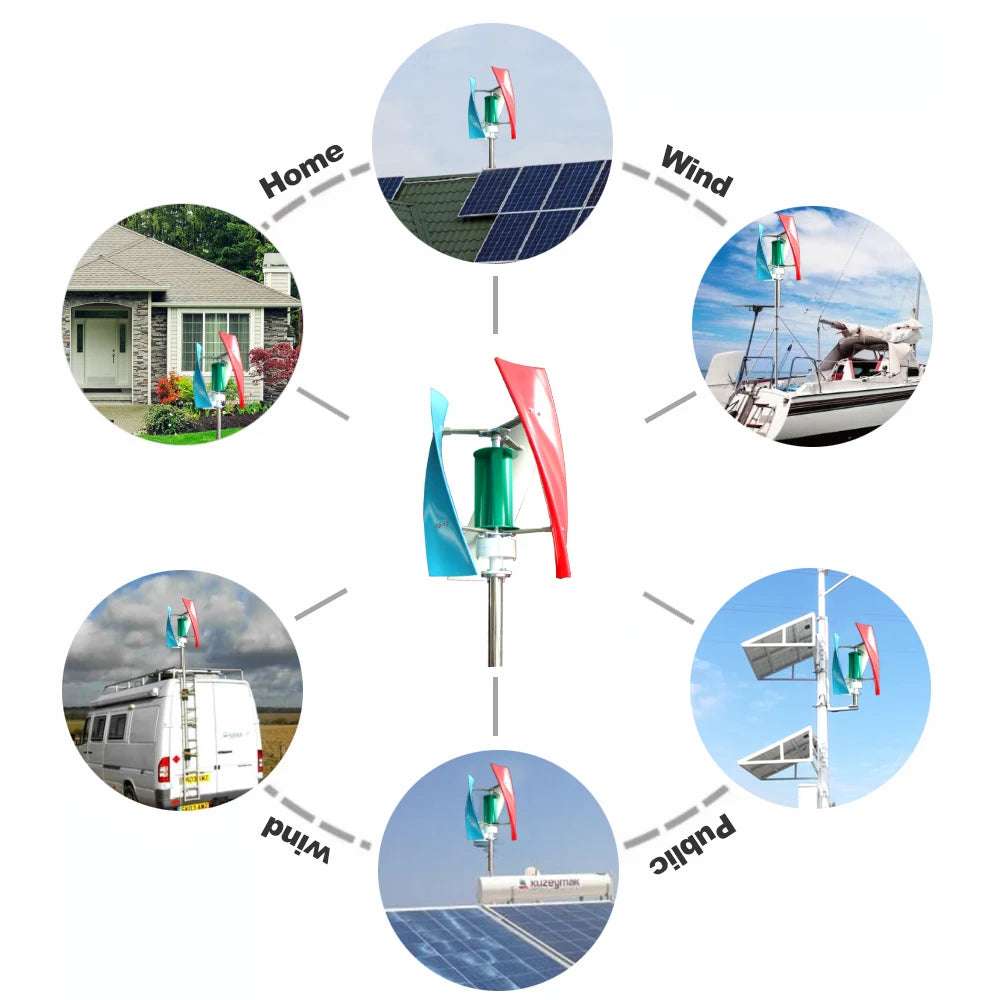 SX3-2000 2Kw Vertical Axis Wind Turbine 12V 24V 48V Wind Power  BushLine