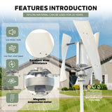 SX3-2000 2Kw Vertical Axis Wind Turbine 12V 24V 48V Wind Power  BushLine