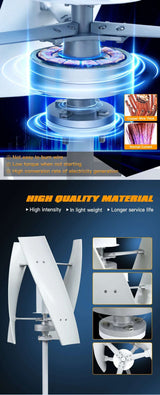 SX3-2000 2Kw Vertical Axis Wind Turbine 12V 24V 48V Wind Power  BushLine