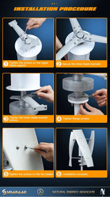SX3-2000 2Kw Vertical Axis Wind Turbine 12V 24V 48V Wind Power  BushLine