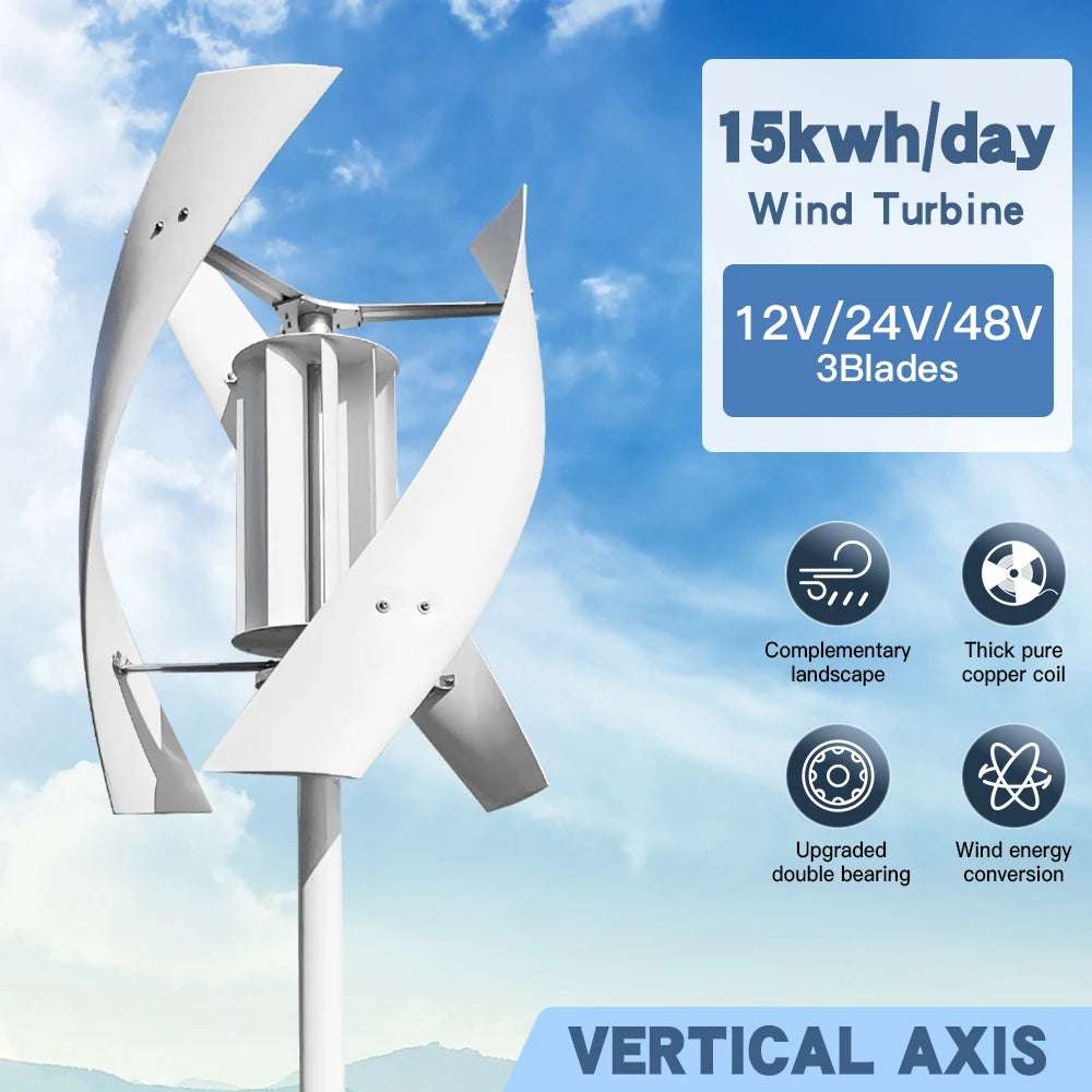 SX5-5000 5Kw Wind Turbine Hybrid with MPPT with Wi-Fi Controller Wind Power Vertical  BushLine