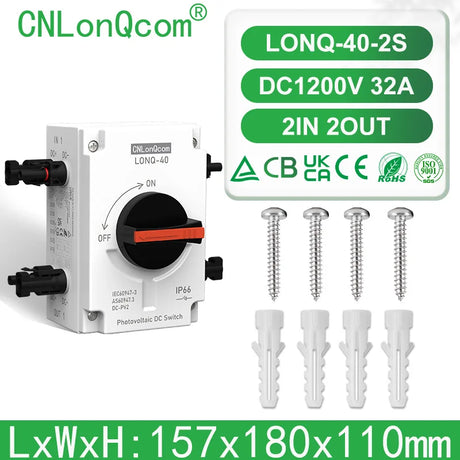 PV Solar Photovaltaic Disconnect Switch Isolator electrical supplys BushLine 2PV