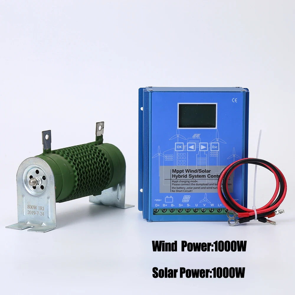 MPPT Hybrid Controller Wind & Solar 1kw 2kw 3kw & Dump Load Resistor Wind & Solar Controllers BushLine Wind1000W Solar1000W 12V 24V Auto With Bluetooth