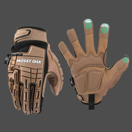 MOSSY OAK-Military Full Finger Touch Screen Safety Gloves eyes ears & hands BushLine Brown XL CN