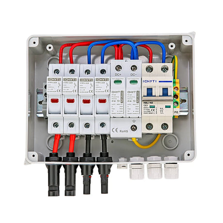 Solar photovoltaic PV Combiner Box With Lightning Protection 2 in 1 out electrical supplys  BushLine