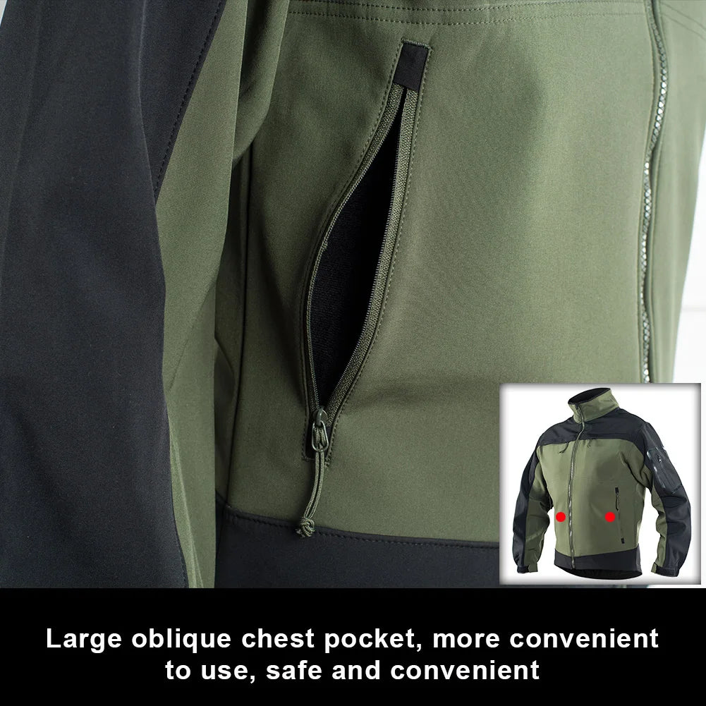 Tactical Fleece Jacket Waterproof Softshell Windbreaker Jackets BushLine   