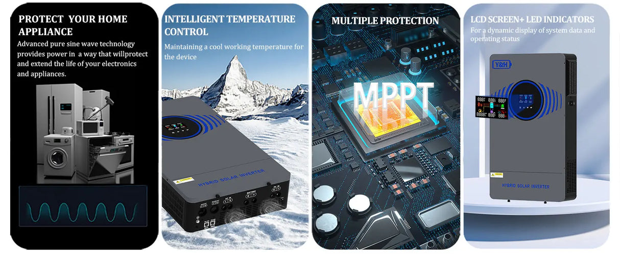 4.2kW 6.2kW Hybrid Solar Inverter 24V 48V  Lightning Protection Wind & Solar Controllers  BushLine