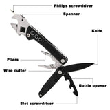 Adjustable Multi functional Wrench Folding Knife Pliers Screwdriver tools  BushLine