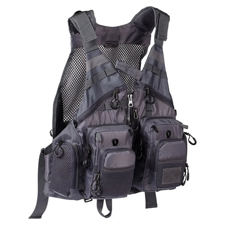 Bassdash Breathable Fishing Vest Jacket Marine & Fishing BushLine Grey