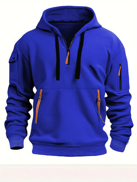 Hoodies Multi-pocket with zips Pullover Sweatshirts Outdoor Shirts & Tops BushLine Blue S