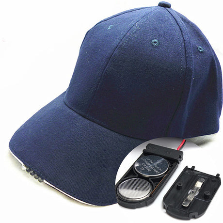 LED Lamp Cap Powered Hat Outdoor Fishing  Hiking  BushLine Navy Blue  