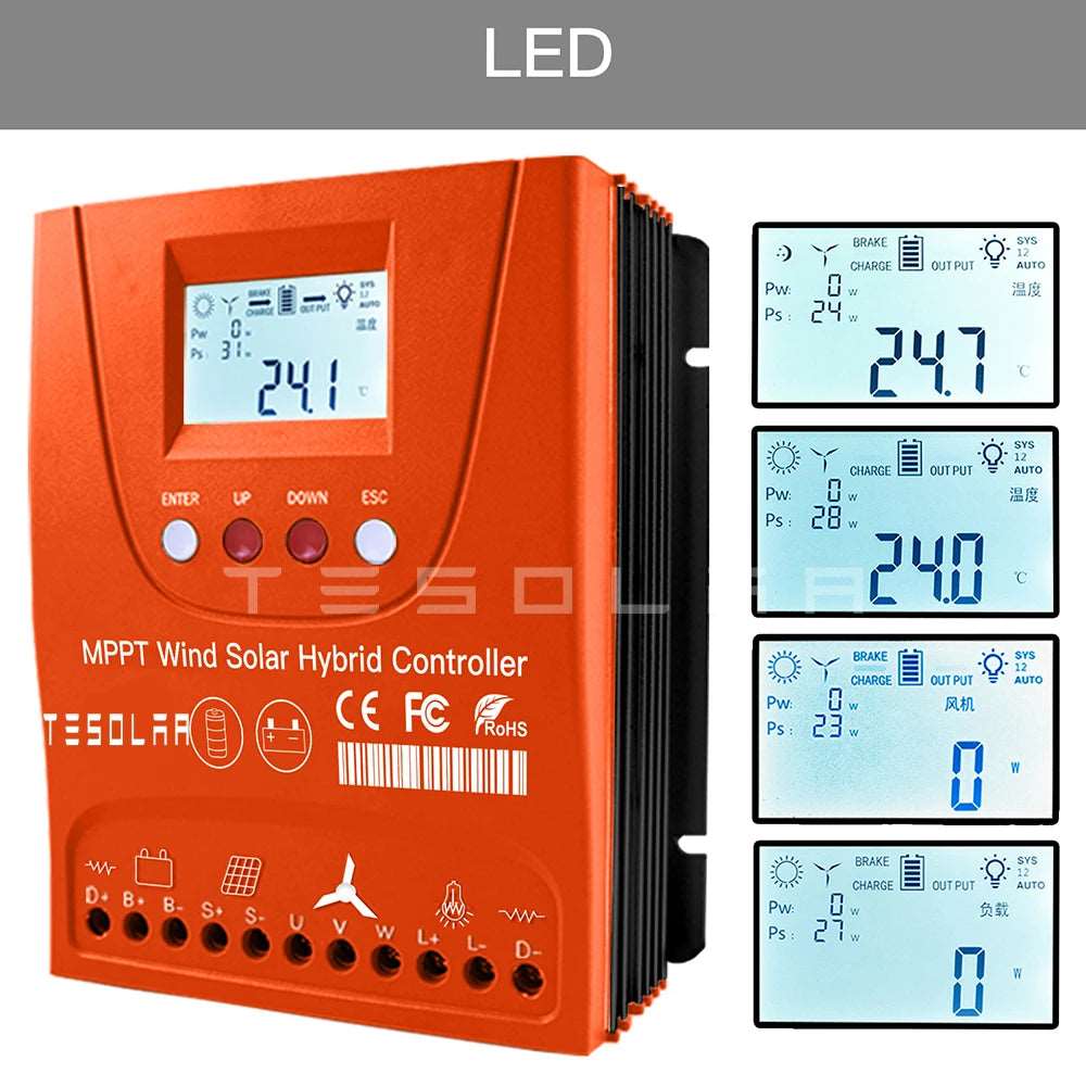 1200W to 3000W Hybrid Wind Solar Controller power control unit BushLine   