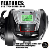 Large Deep Sea Electronic Fishing Reel 6.4:1 16KG Left or Right Hand Marine & Fishing  BushLine
