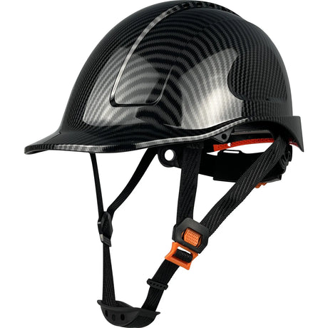 Carbon Fiber Color Work Safety Helmet CE EN397 Standard Hi-Vis & Safety BushLine 20X Bright Black Hat  