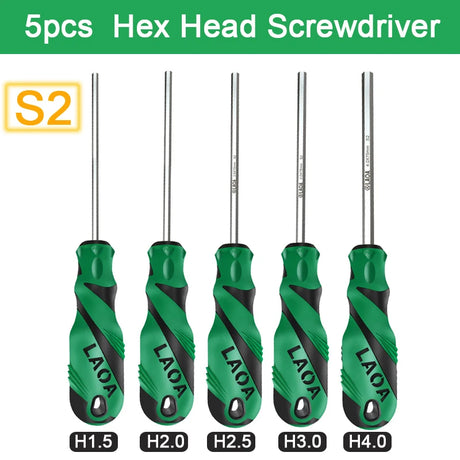 LAOA Hex Screwdriver Sets Allen Driver with Magnetic Tip tools BushLine 5pcs Hex