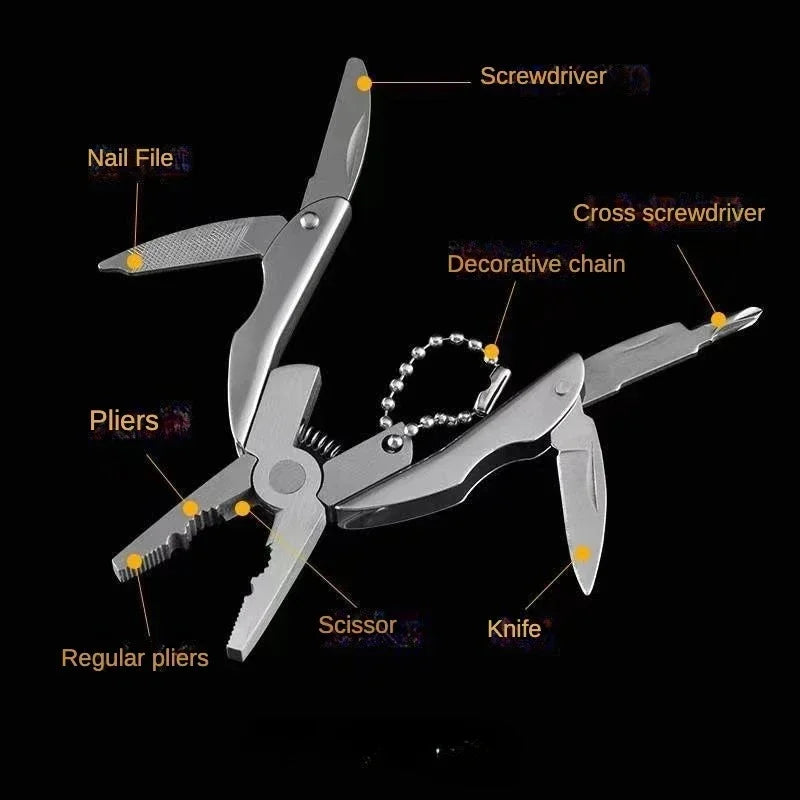 Pocket Multitool Pliers Knife Screwdriver Stainless Steel survival  BushLine
