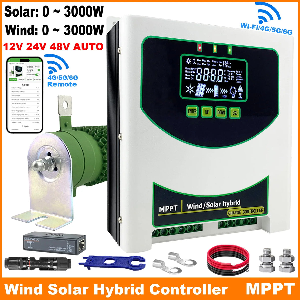 MPPT Wind Solar Hybrid Controller 1kw, 1.5kw, 2kw & 3kw Wind & Solar Controllers BushLine Wind1000W Solar1000W