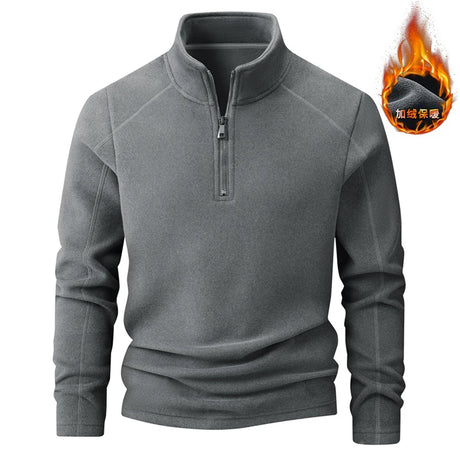 Polar Fleece Stand-up Collar Half-zipper L-9XL Large Size Outdoor Shirts & Tops BushLine Gray 7XL 130-145KG