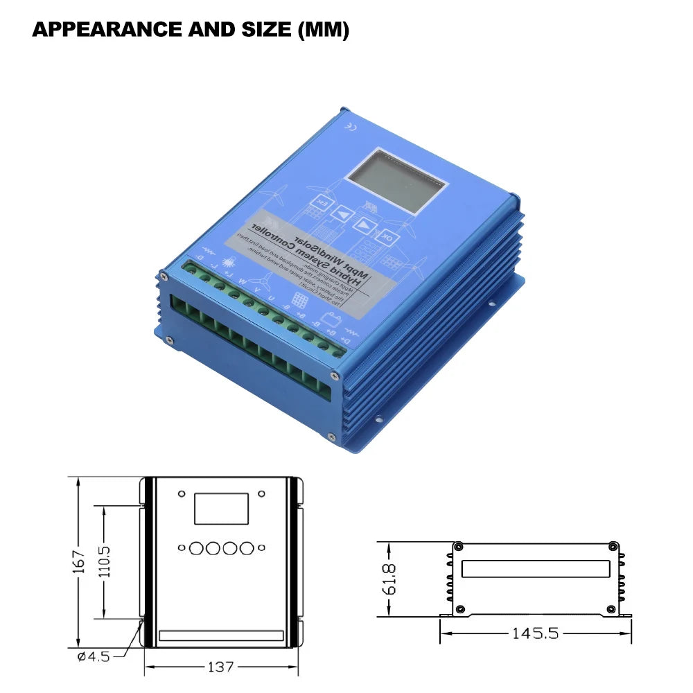 5kW - 10kW Wind & Solar Hybrid Charge Controller