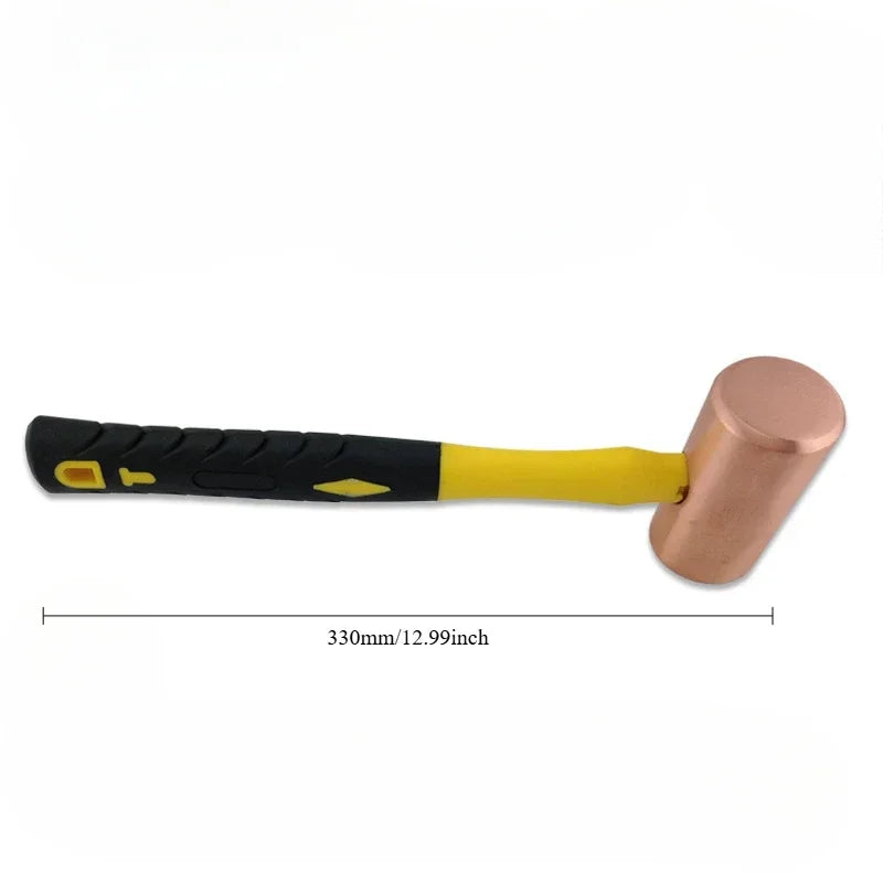 Pure Copper Hammer Cylindrical No Spark Rubber Handle Anti-slip tools BushLine 3P