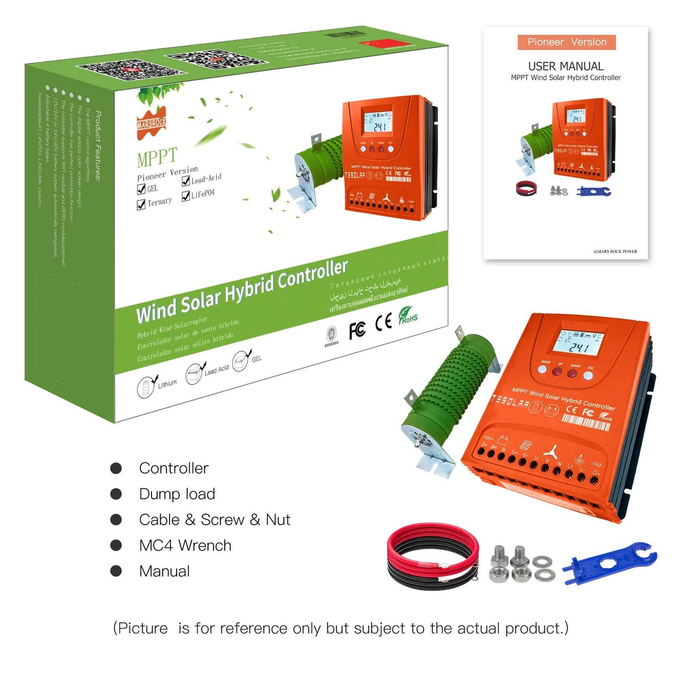 1200W to 3000W Hybrid Wind Solar Controller power control unit BushLine   