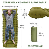 Single Camping Mattress Ultralight Inflatable Built-in Pillow &Air Pump outdoor equipment  BushLine
