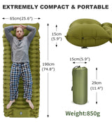 Single Camping Mattress Ultralight Inflatable Built-in Pillow &Air Pump outdoor equipment  BushLine