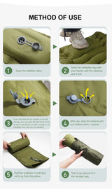 Single Camping Mattress Ultralight Inflatable Built-in Pillow &Air Pump outdoor equipment  BushLine