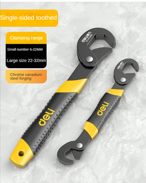 Single sided toothed pair beside supplier panel stating a 6 to 32 mm clamping range