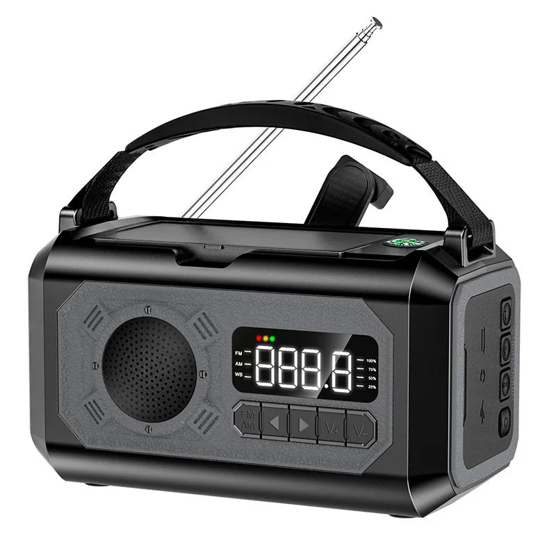 Solar 12000mAh Emergency Radio Charger AM/FM Hand Crank solar power  