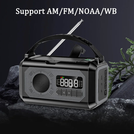 Solar 12000mAh Emergency Radio Charger AM/FM Hand Crank solar power  