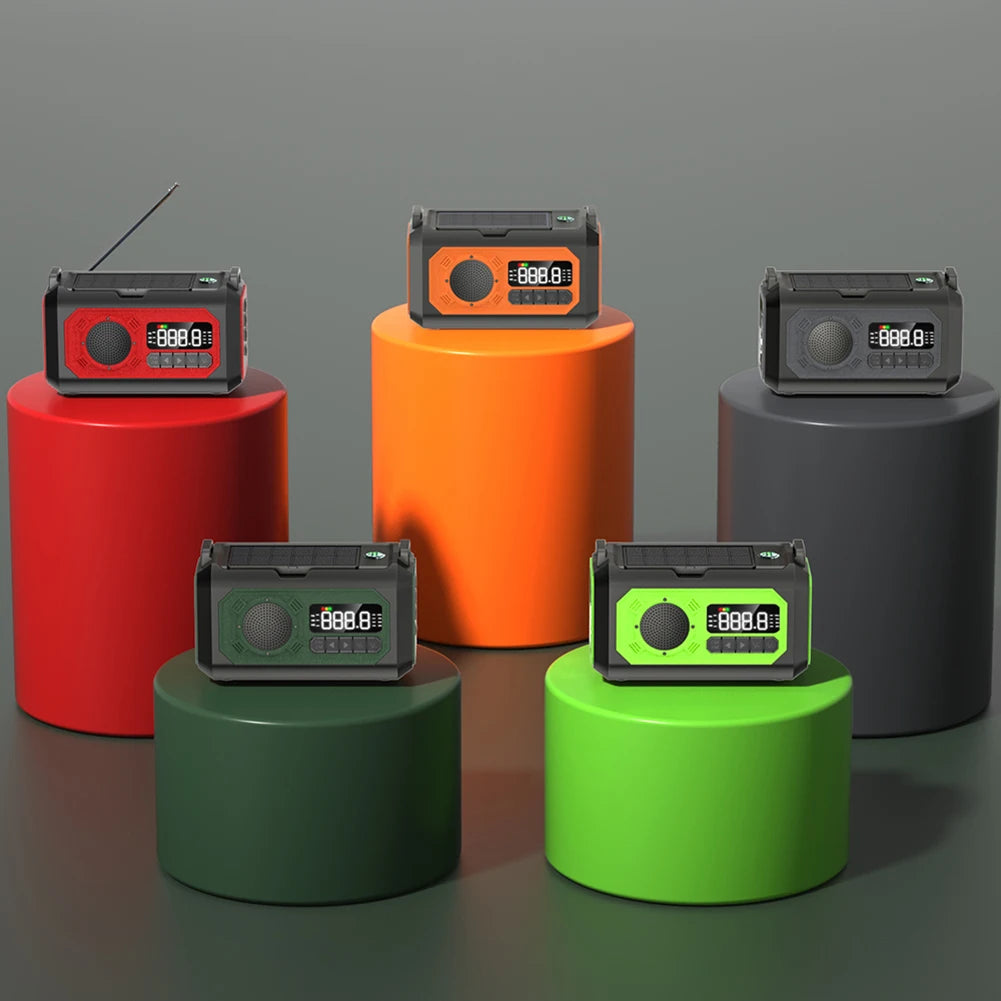Solar 12000mAh Emergency Radio Charger AM/FM Hand Crank solar power  BushLine