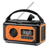 Solar 12000mAh Emergency Radio Charger AM/FM Hand Crank solar power BushLine Orange