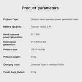 Solar 12000mAh Emergency Radio Charger AM/FM Hand Crank solar power  BushLine