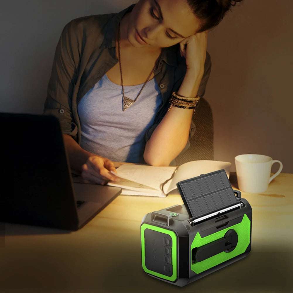 Solar 12000mAh Emergency Radio Charger AM/FM Hand Crank solar power  BushLine