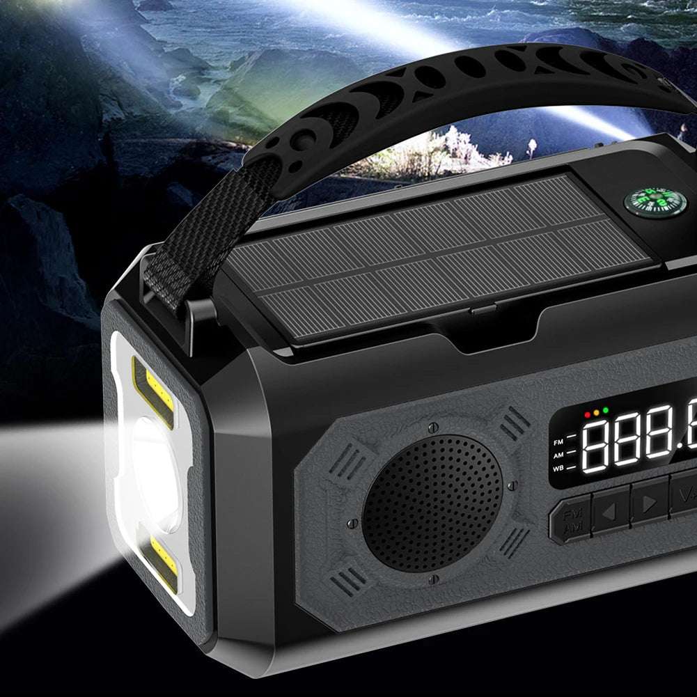 Solar 12000mAh Emergency Radio Charger AM/FM Hand Crank solar power  BushLine