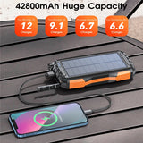 Solar Power Bank 42800mAh Waterproof Portable Charger Powerbank solar power  