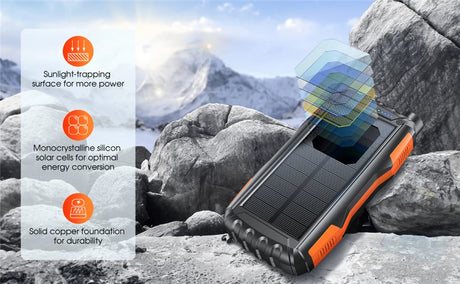 Solar Power Bank 42800mAh Waterproof Portable Charger Powerbank solar power  