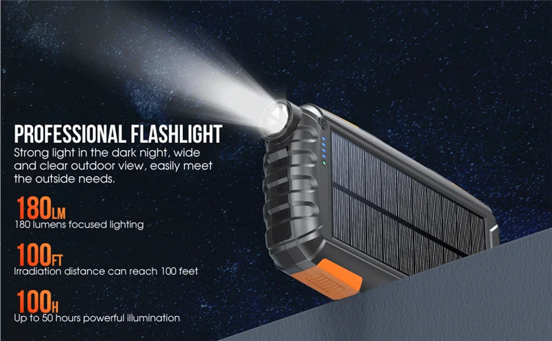 Solar Power Bank 42800mAh Waterproof Portable Charger Powerbank solar power  BushLine