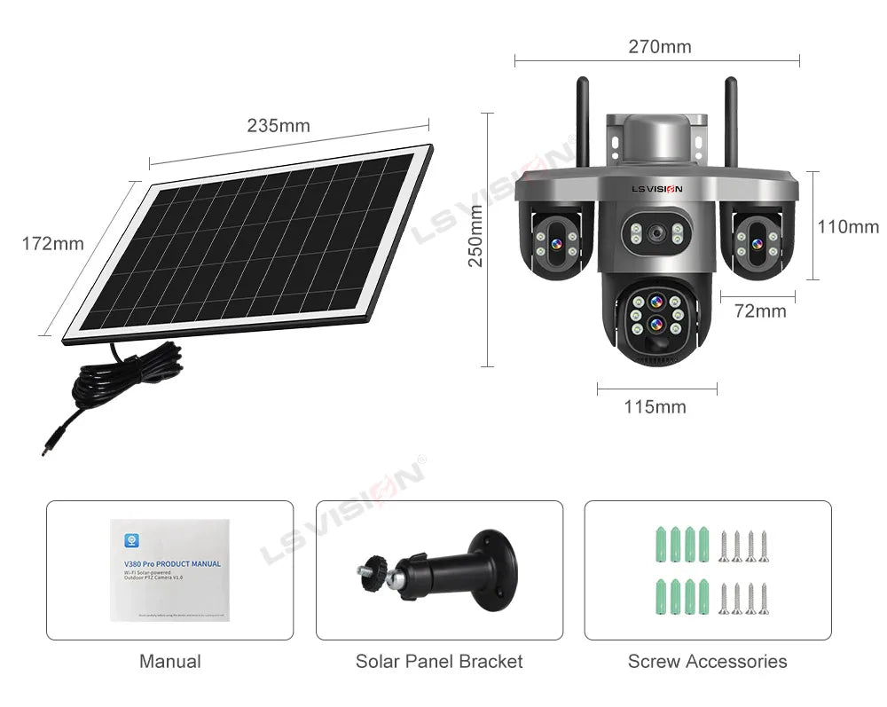 Solar Security Camera WI-FI Auto Tracking Security & Safety  
