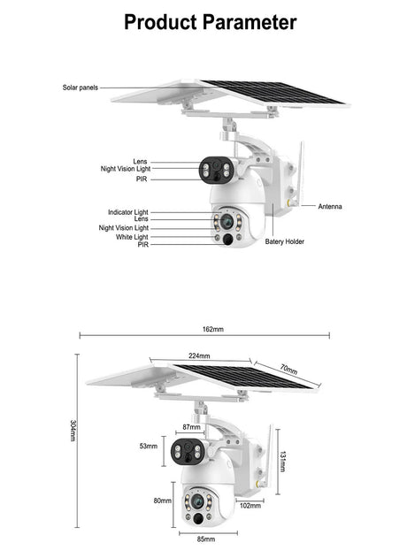 Solar Security Camera WIFI Human Tracking 50X Optical Zoom security systems  