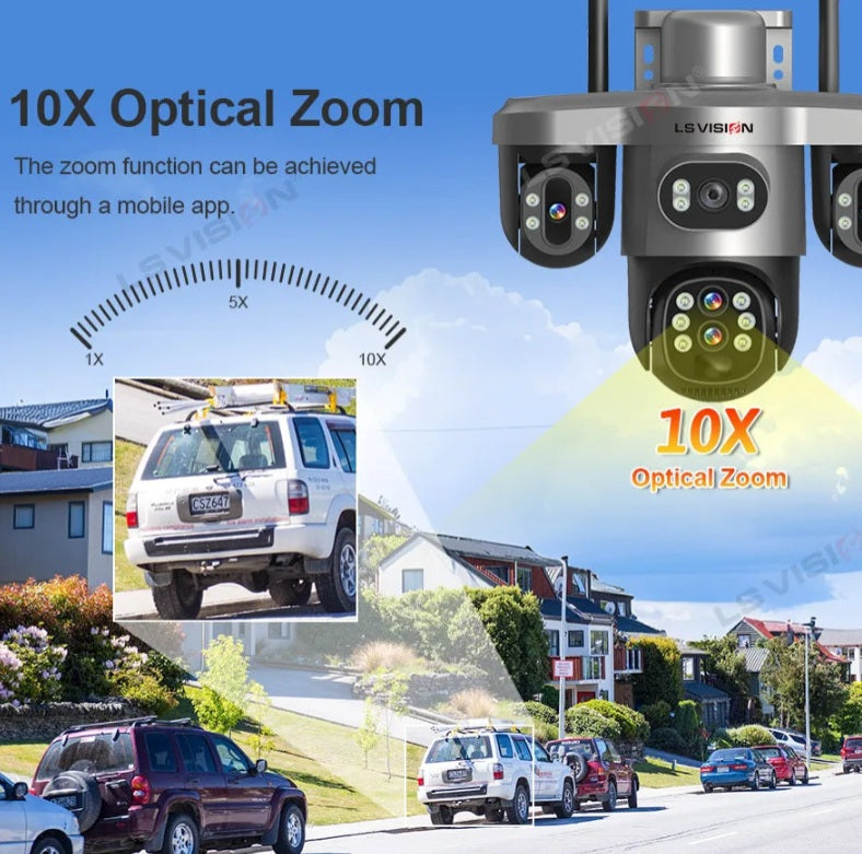 Solar Security Camera WiFi 10X Zoom Auto Tracking Wifi Surveillance Security & Safety  