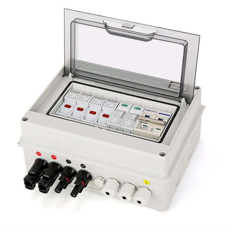 Solar photovoltaic PV Combiner Box With Lightning Protection 2 in 1 out electrical supplys  BushLine