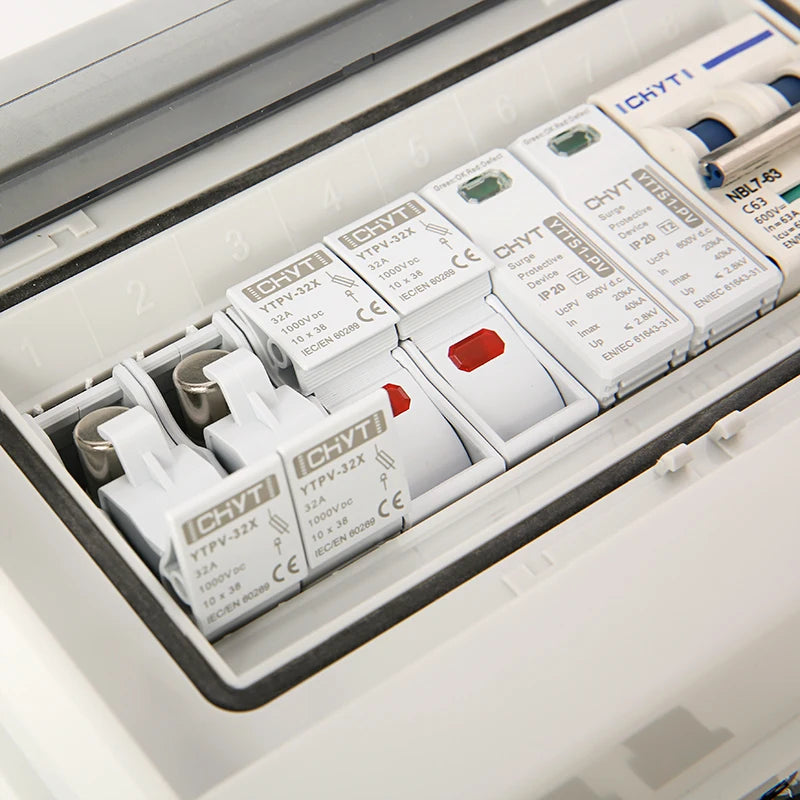 Solar photovoltaic PV Combiner Box With Lightning Protection 2 in 1 out electrical supplys  BushLine