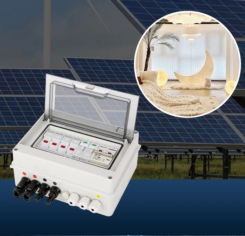 Solar photovoltaic PV Combiner Box With Lightning Protection 2 in 1 out electrical supplys  BushLine